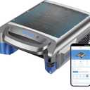 V1T Solar Pool Skimmer, Robotic Pool Surface Skimmer Cleaner with App Control, 7L Large Basket 24/7 Cleaning Smart Obstacle Avoidance Dual Charging Options Ideal for Above Ground Pool Blue