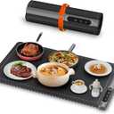 Newise Upgrade Graphene Warming Mat for Food, Food Warming Mat for Countertop with 6 Temperature Settings and Timing Function, Portable Electric Warming Tray for Parties Buffet, Black (XL Large Size: 23"x15")