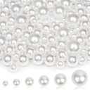 2000PCS Pearls for Crafting, White No Hole Beads for Centerpieces Vases, Assorted Sizes Bulk Fake Pearls Beads for Vase Filler, Candles Centerpiece, DIY Crafts, Jewelry Making (4/6/8/10/14/20mm)