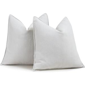 ZWJD Cream Pillow Covers 22x22 Set of 2 Chenille Throw Pillow Covers with Elegant Design Soft and Luxurious Decorative Throw Pillows for Couch, Bed, and Home Decor ZWJD Cream Pillow Covers 22x22 Set of 2 Chenille Throw Pillow Covers with Elegant Design Soft and Luxurious Decorative Throw Pillows for Couch, Bed, and Home Decor
