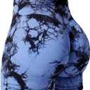 YEOREO Professional Women Workout Shorts 3.6" Scrunch Shorts Seamless High Waisted Contour Gym Yoga Biker Shorts (Medium, Dark Blue Tie Dye)