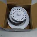 Mudder 3 Pcs Kitchen Sink Drain Strainer and Stopper Stainless Steel Garbage Disposal Plug with Handle Universal Anti-Clogging Kitchen Sink Filter Sieve Basket Strainer (White)