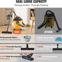 VEVOR 5 Gallon 6.0 Peak HP Wet and Dry Shop Vac Portable Shop Vacuum and Blower 3-in-1 with Filter, Hose and Attachments for Home and Car Cleaning Black/Yellow