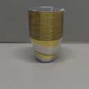 Gejoy 9 oz Rimmed Swirl Plastic Cups Disposable Drinking Cups Clear Elegant Halloween Tumblers for Christmas Party Supplies(Gold,24 Pcs)