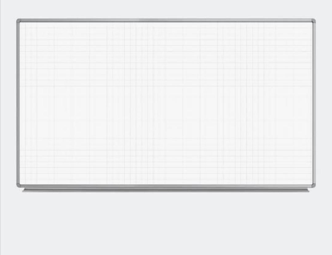 Luxor 72" x 40" Wall-Mounted Magnetic Ghost Grid Whiteboard