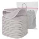 Makeup Remover Cloth, 6" x 6" Make Up Towels Reusable Face Cloth for Washing Face, 12 Pack Makeup Remover Pads Microfiber Face Washcloth with Mesh Bag, Light Grey