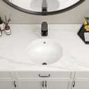 Lofeyo Undermount Oval Bathroom Sink 17''x13'' White Porcelain Ceramic Under Counter Sink for Bathroom Vanity, Small Bathroom Remodel and Replacement
