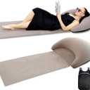 Inflatable Beach Mat Lounge Chair, Outdoor Sunbathing Sleeping Pad with Inflatable Pillow, Portable Flocking Beach Lounge Chair, Suitable for Lawn, Outdoor Camping, Travel, Beach Vacation (Khaki)