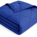 OMYSTYLE Weighted Blanket for Adults (15lbs, 60''x80'') - Queen Size Heavy Throw Blanket, Breathable and Cooling Microfiber Material with Premium Glass Bead for All Season Use, Machine Washable, Blue