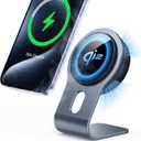 NEWQ Qi2 15W Mag-Safe Charger Stand, (Cool Down 70F) Semiconductor Cooling Wireless Charging Station with Fan and 30W Cable, for iPhone 16/16 Plus/16 Pro/16 Pro Max/15/14/13/12 Series(No AC Adapter) (Qi2 Wireless Charger)