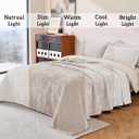 Luxury Velvet Quilt Set Oversized King Size 120x128 Striped Pick Stitch 3 Piece Bedspread with 20x36 Pillow Shams Soft Coverlet Bedding Set Lightweight Comforter for All Season Ivory White, Super King-120x128