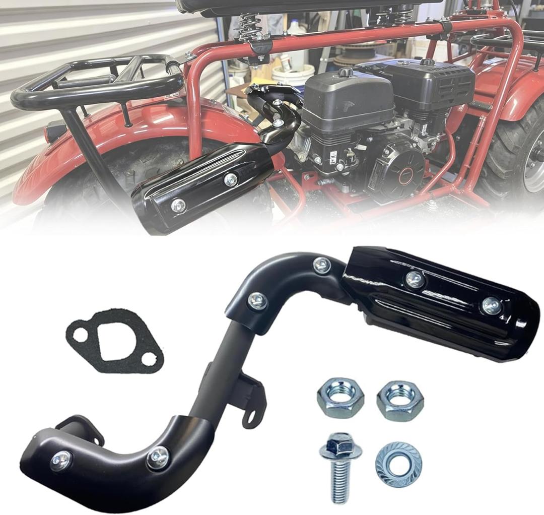 QYMOTO Performance Mini Bike Exhaust Muffler for CT200U-ex Silencer Kit with Pipe Exhaust for Coleman CT200U BT200X,Axis M200 Minibike with Heat Shield Protection
