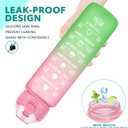 Enerbone 32 oz Water Bottle with Times to Drink and Straw, Motivational Drinking Bottles Carrying Strap, Leakproof BPA & Toxic Free, Ensure You Enough for Fitness Gym Outdoor Watermelon