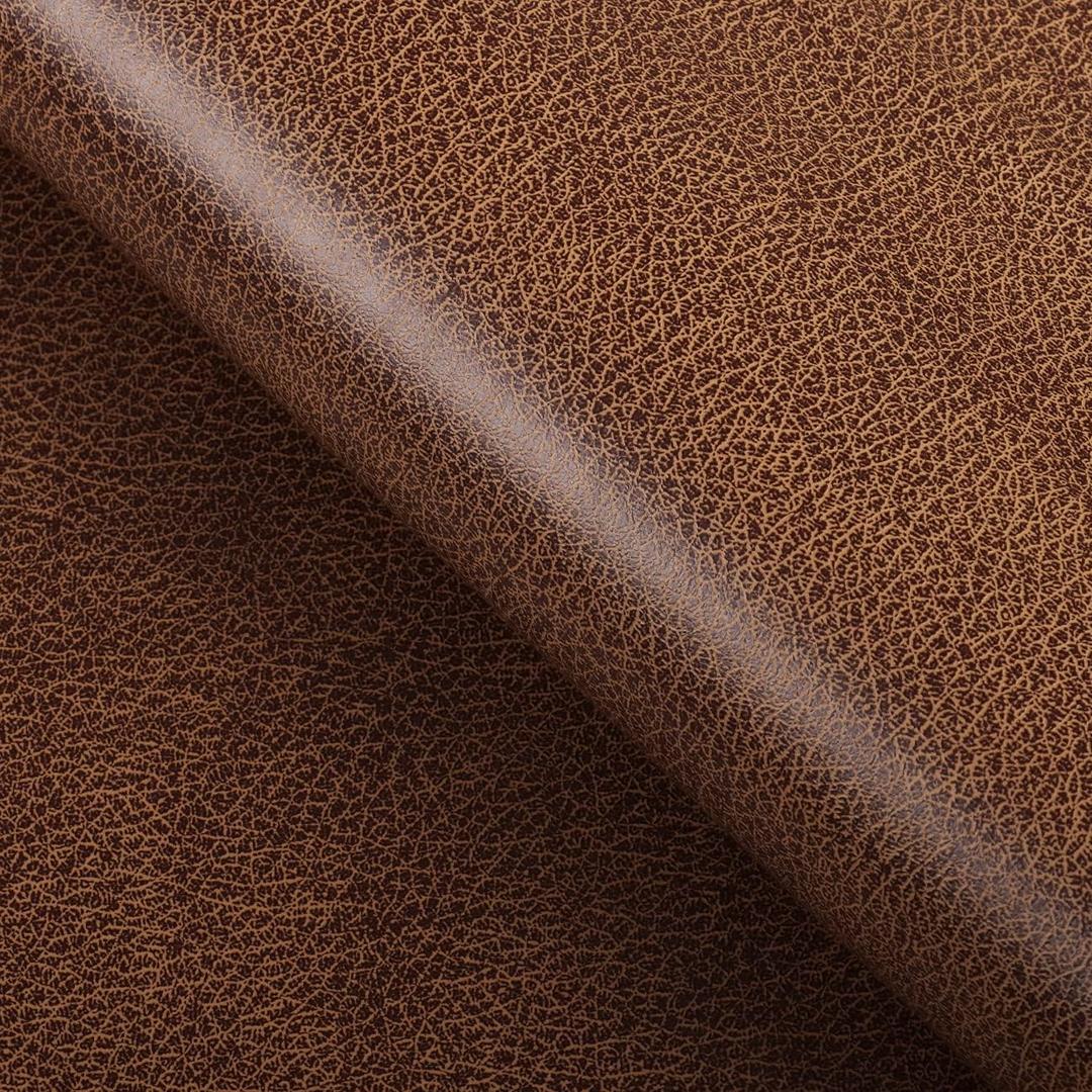 FunStick 24"x200" Leather Wallpaper Peel and Stick Faux Leather Brown Contact Paper for Cabinets Waterproof Self Adhesive Crocodile Wallpaper Removable Brown Wall Paper for Room Walls Furniture Drawer