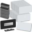 Novabright 50 Pack Magnetic Name Tags 1.5" x 3" Engravable Blank Name Badge Holder with Magnetic Backing Reusable Plastic ID Tags with Backing Magnets for School Office Employee(Silver)