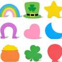 9Pcs St. Patrick's Day Tiered Tray Decor Lucky Charms Wooden Signs Saint Patty's Day Shamrock Wood Centerpiece Table Decoration for Irish Blessing Clover Farmhouse Baby Shower Home Holiday Party Decor