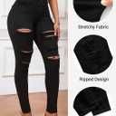 LONGBIDA Skinny Ripped Jeans for Women High Waisted Stretch Butt Lifting Jeans Slim Fit Distressed Denim Pants Jeggings Jeans (XL)