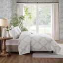 Laura Ashley - King Quilt Set, Super Soft & Breathable Embroidered Bedding with Matching Sham(s), Floral Home Decor (Floral Embroidery Blue, King)