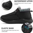 Ablanczoom Winter Snow Boots for Women: Comfortable Warm Fur Lined Slip On Waterproof Outdoor Ankle Booties (Black)