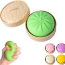 Dumpling Squishy, Mystery Squishy Dumpling Box, Fidget Toys Adults & Teens, Easter Basket Stuffers, Stocking Stuffers, Sensory Stress Ball Squeeze Toys for Stress Relief (Green)