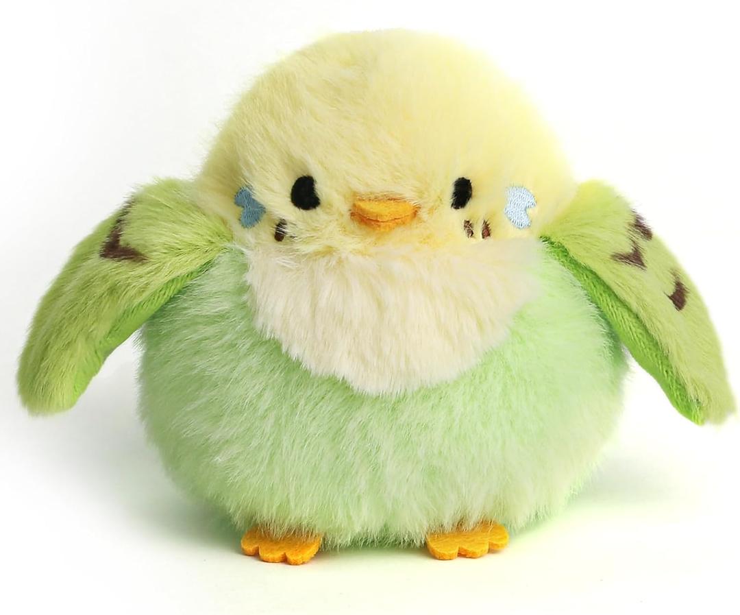 3.9 inches Parakeet Plush Toy Bird Stuffed Animal Plush Toy Holder Bag Pendant Party Christmas Birthday Valentine's Day Gifts Toys for Kids Girlfrends (Budgerigar)