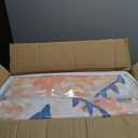 Ashler 9x12 Vintage Rug, Floral Area Rugs, Ultra-Thin Boho Tropical Rug, Vintage Large Rugs for Entryway, Kitchen, Flesh Pink/Beige, Moroccan Low-Pile Machine Washable Decoration