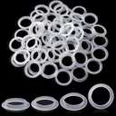 Joyfolk 100 Pack 1-1/2 Inch Tailpiece Washer, 1.5" O Rings Tubular Pipe Seal Washer for Sink Connection Drain Gasket, White Polyethylene