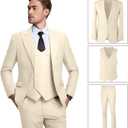 Mens Suit Slim Fit 3 Piece Double Breasted Suit Men Formal Tuxedo Set Casual Wedding Prom Groom Suits (XXXL)