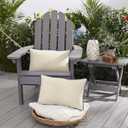 Sorra Home Indoor/Outdoor Sunbrella Lumbar Pillow Set, Pumice, 12 in x 24 in