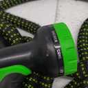 50 ft Expandable Garden Hose w/10 Functions Spray Nozzle, Water Hoses with 3/4" Solid Brass Connector, Flexible Lightweight Hose Expanding Water Pipe for Car Washing, Gardening (Black Green)
