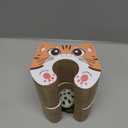2PCS Upgraded-Magnetic Kitty Kurls Cat Scratcher Toy, Interactive Cardboard Cat Toy for Mental Physical Exercise, Multi-Shape Magic Organ Cat Toy for Indoor Cats Infinite-Flip, Brown/Orange, M