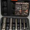 Pipe Extractor Set, 6-Piece Heavy Duty Steel Broken Pipe Extractors for Removing Damaged Threaded Pipes & Fittings from 1/8" to 1", with Durable Storage Case, Ideal Tools for Plumbers Mechanics DIY