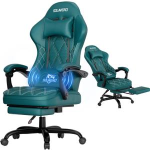 HLDIRECT Gaming Chair with Massager Lumbar Support, 400LBS Weight Capacity