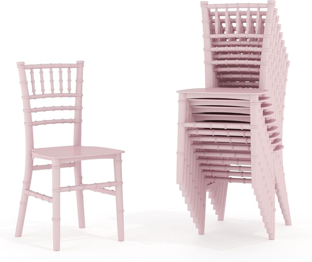 Flash Furniture Hercules Series Children's Resin Event Chairs, Commercial/Residential All Occasion Chairs for Kids, 330 lb. Static Weight Capacity, Set of 6, Pink