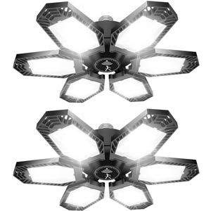 Motion Sensor Garage Light 150W 2 Pack Deformable LED Garage Light Motion Activated 15000 Lumen Ultra Bright Screw in Garage Sensor Light Ceiling for Garage, Warehouse, Workshop, Basement