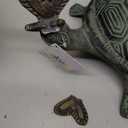 Evergreen Garden 14" L Beautiful Summer Turtle and Butterfly Metal Garden Statue, Fade and Weather Resistant Outdoor Decoration for Homes, Yards and Gardens