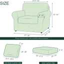 CHUN YI 3 Piece Chair Covers Armchair, Stretch Couch Cover with Separate Backrest and Cushion Covers, Anti-Slip Washable Living Room Furniture Protector for Dogs Pets (Small, Khaki)