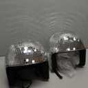 Disco Ball Helmet Party Decoration Glitter Glass Cap with Retractable Visor Cowboy Hat Novelty Favor Supplies Home Art (Silver), Pack Of 2