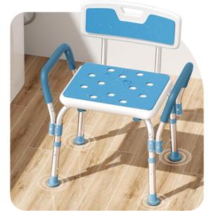 Shower Chair for Inside Shower [Military Grade] [500 lbs Heavy Duty] Shower Seat with Arms and Back for Bathtub, [FSA/HSA Eligible] Height Adjustable Safety Bath Seat for Elderly and Disabled, Adults