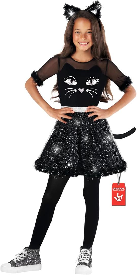 Morph Black Cat Costume For Girls, Kids Cat Costumes For Girls, Black Cats Dress Girl, Halloween Costumes For Kids (7-9 Years)