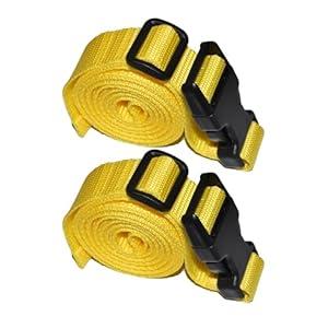 78" x 1" Nylon Quick Release Buckle Straps with Adjustable Buckles, Nylon Straps Packing Strap 1-Inch Belt Black for Luggage Suitcases 2 Pcs