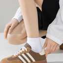 ACCFOD Womens Ankle Socks Thin Cotton Gym Athletic Mini Crew Socks 5 Pairs