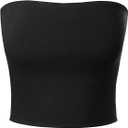 MixMatchy Women's Strapless Tube Tops Basic Bandeau Crop Sleeveless Backless Casual Sexy Going Out Tops Summer 2025 2 Pcs XL, Black and White