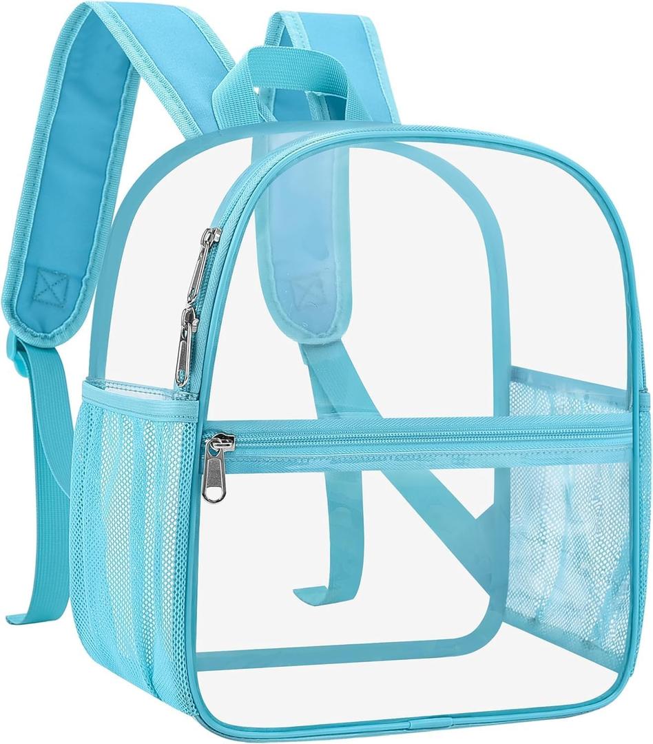 Oraben Small Clear Backpack for Stadium Events Clear Bag Large Stadium Backpack Waterproof 12x6x12 for Concert Sport Work (Teal)