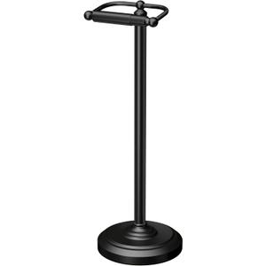 Gatco 1436MX, Freestanding Toilet Paper Holder, 22” H, Matte Black/ Floor Standing Weighted Base Toilet Paper Holder Stand