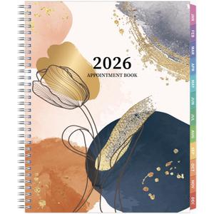 3 x 2026 Appointment Book, 30 Minutes-Hourly, Weekly  Monthly Calendar Planner 2026, Jan 2026 - Dec 2026, 8.5'' x 11'', 2026 Daily Planner with Tabs Pocket, Flexible Cover, Great for Office, Home, School (Brown)