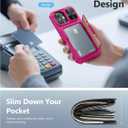 ATATOO for iPhone 17 Wallet Case with Card Holder (3-5 Cards) & [RFID Blocking] & Sliding Camera Cover, Military Grade Drop Protection, Women Men Cute Cover Case for iPhone 17 6.3" 2025, Hot Pink