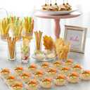 Zezzxu 100 x 2 oz Mini Dessert Cups with Spoons, Clear Reusable Small Square Bowl Tiny Party Serving Plastic Cups for Individual Appetizers, Trifle, Hors D'oeuvres, Shrimp Cocktail Cups