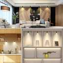 12pcs Warm White Mini LED Spot Lights, 3000K Under Cabinet Lights, Mini Spotlights Display Light for Painting Picture Plants Jewelry Showcase Model Display Shelves ,Pushbutton Switches,U.S. Plugs