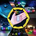 1797 Upgraded 11-LED Wireless Strobe Lights with Remote, Mini RGB Ambient Lighting for Car Exterior & Interior, USB-C 500 mAh Rechargeable Warning Flashing Light for Motorcycle RV Bike Scooter, 4PCS